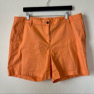 Talbots Tangerine Orange Relaxed Chino Shorts